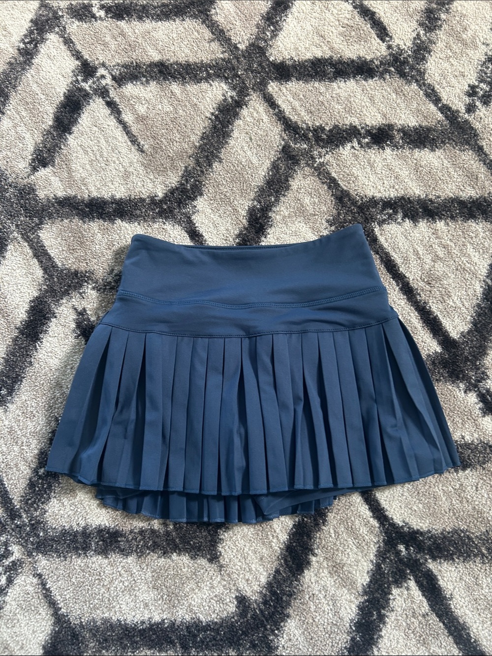 Goldhinge Navy Pleated Skirt with Wide Waistband